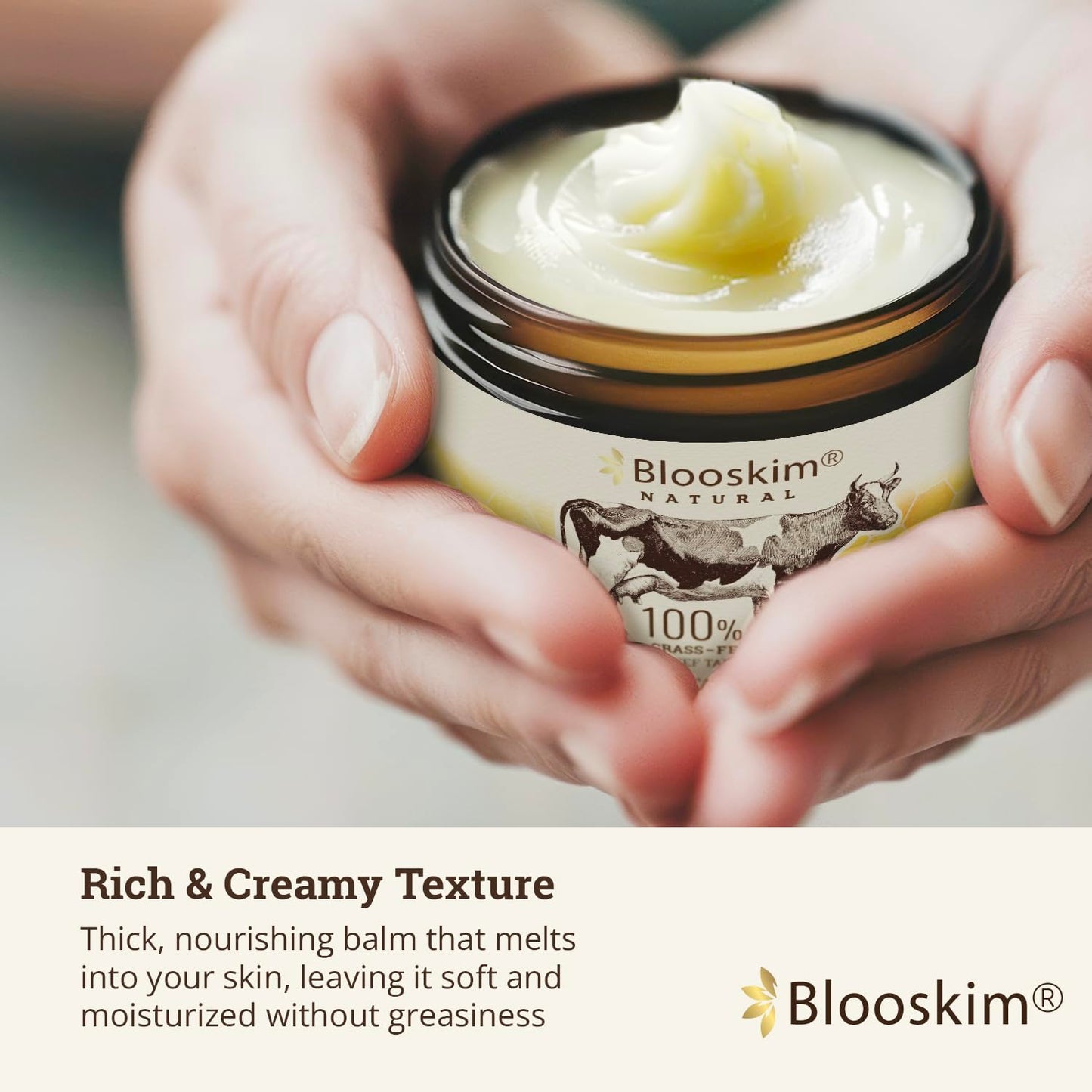 Beef Tallow for Face – Whipped Tallow Balm with Honey – Beef Tallow Moisturizer for Skin – Tallow Face Moisturizer for Wrinkles, Dry Skin, and Fine Lines – Beef Tallow Lotion - 4.23 Oz